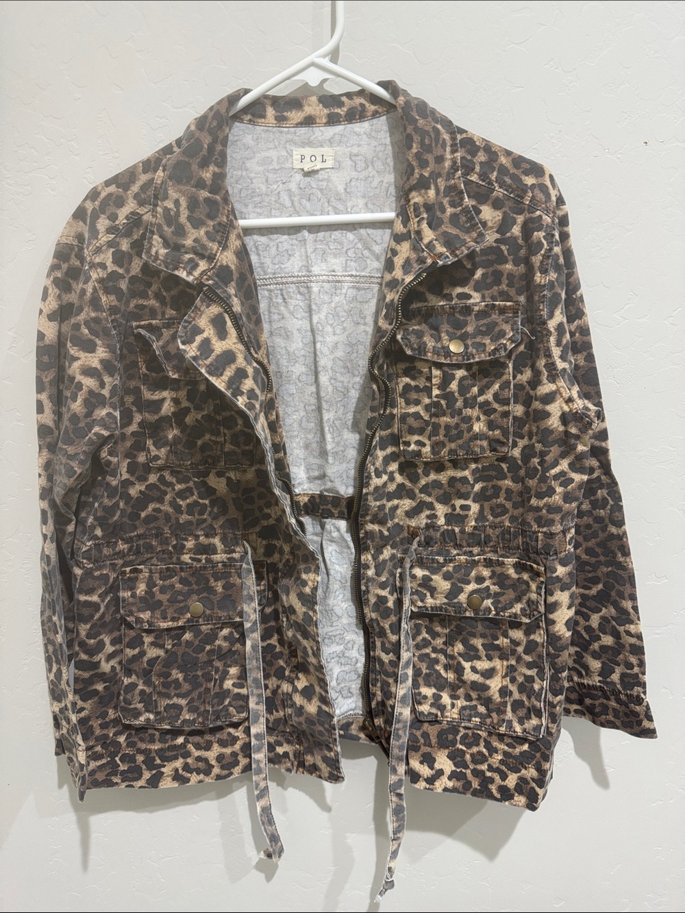 POL Leopard-Print Utility Jacket